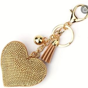 NWT SPARKLE WITH LOVE heart-shaped purse charm/keychain (1)